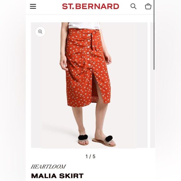 Heartloom Malia skirt - red midi skirt - Picture 2 of 8